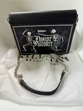 NWOT Killstar Black 'Dance Macabre' Skeleton Chain Shoulder Bag